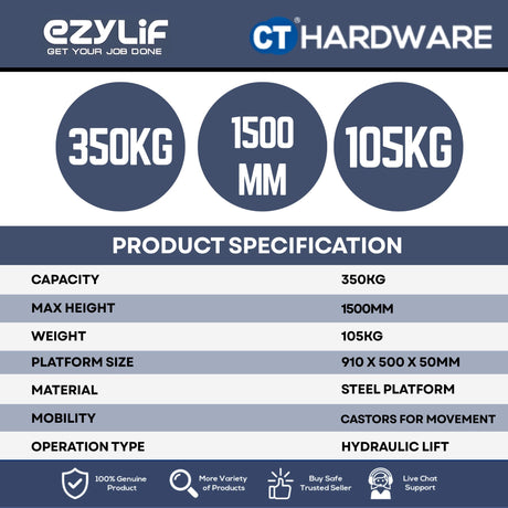 EZYLIF Hydraulic Table Lift 350 kg 24SR035