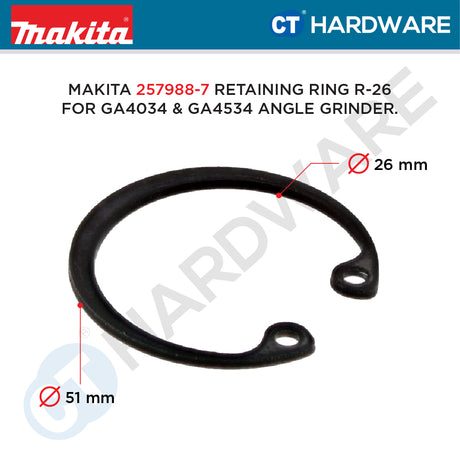 Makita 257988-7 Internal Retaining Ring R-26 for GA4034 & GA4534 Angle Grinder  [ ORIGINAL SPARE PARTS ]