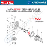 Makita 257988-7 Internal Retaining Ring R-26 for GA4034 & GA4534 Angle Grinder  [ ORIGINAL SPARE PARTS ]