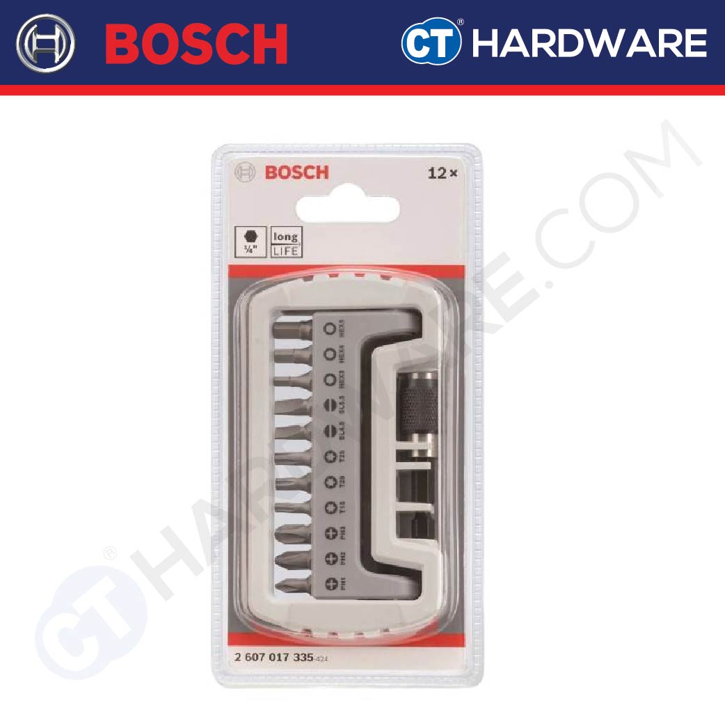 BOSCH 2607017335 PROFESSIONAL 11+1 SCREWDRIVER BIT SET 1/4" SHANK  LONG LIFE