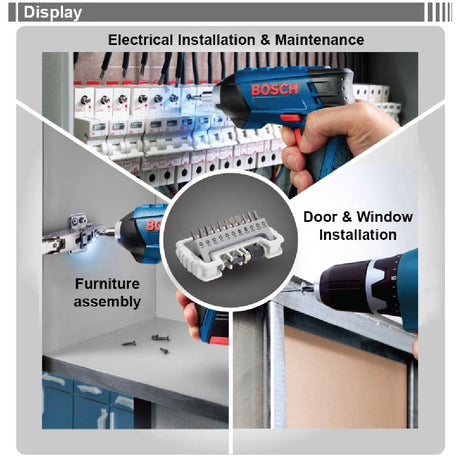 Bosch 2607017335 PROFESSIONAL 11+1 SCREWDRIVER BIT SET 1/4" SHANK  LONG LIFE