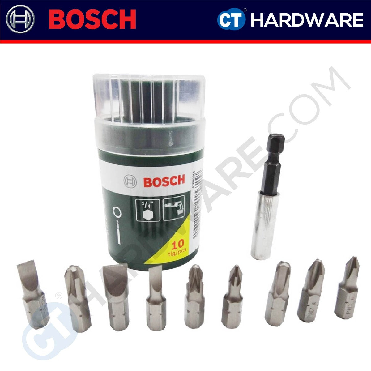 BOSCH 2 607 019 454 SCREWDRIVER BIT SET [ 2607019454 ] - 10 PCS