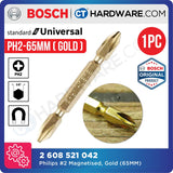 BOSCH SCREWDRIVER BIT PHILIPS #2, MAGNETISED GOLD SIZE 45 MM | 65 MM | 110 MM - 1PC