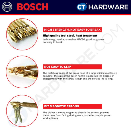 Bosch 2 608 522 255 SCREWDRIVER BIT (PH2-150MM) GOLD [ 2608522255 ] - 1PC