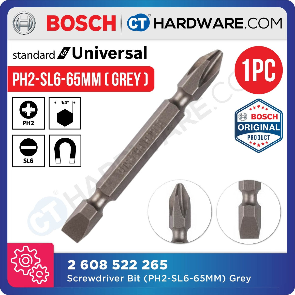 BOSCH 2 608 522 265 SCREWDRIVER BIT 65MM PH2-SL6 GREY [ 2608522265 ] - 1PC