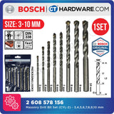 BOSCH 2 608 578 156 MASONRY CYL-2 STRAIGHT SHANK DRILL BIT 8PC SET SIZE 3MM - 10MM [  2608578156  ]