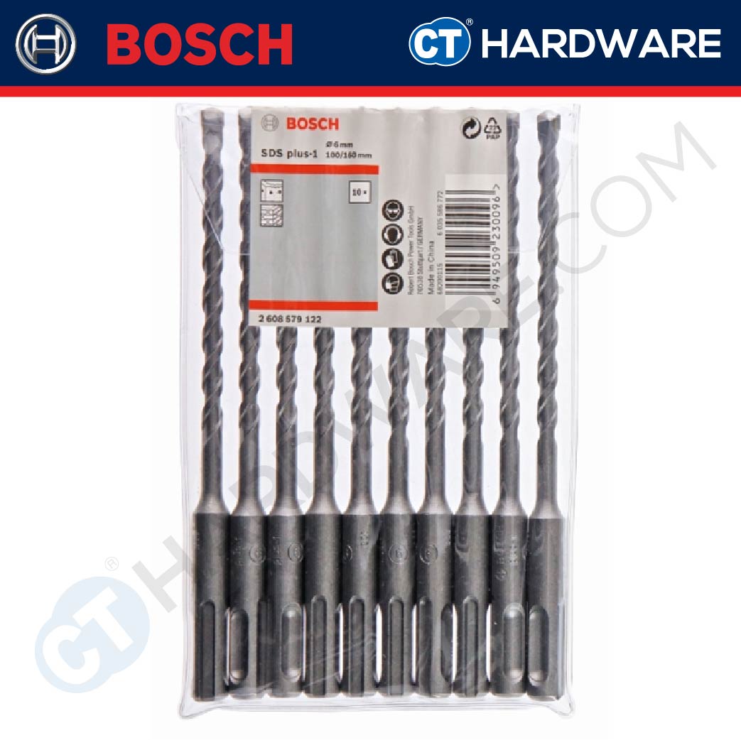 BOSCH 2 608 579 122 SDS PLUS HAMMER DRILL BIT SIZE 6x160MM - 10PCS SET [ 2608579122 ]