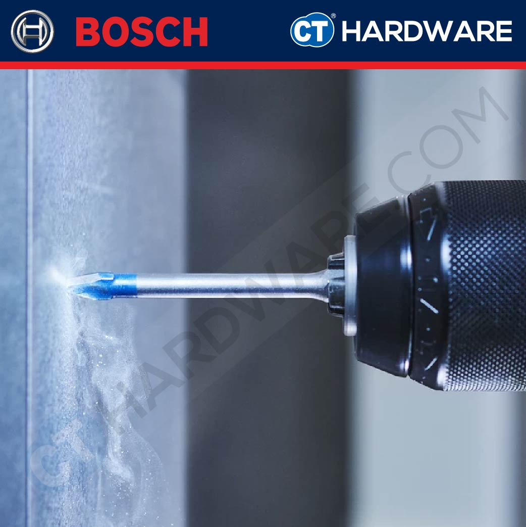 BOSCH 2608579511 HEX-9 HARD CERAMIC TILE DRILL BIT SET  5/6/8 X 90MM HEXAGON SHANK [ 3PC IN 1PACK ]