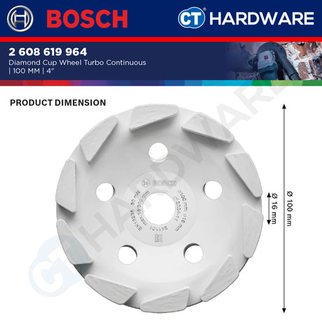 Bosch 2 608 619 963 | 2 608 619 964  Diamond Cup Wheel Segmented & Turbo Continous | 100MM | Grinding Materials