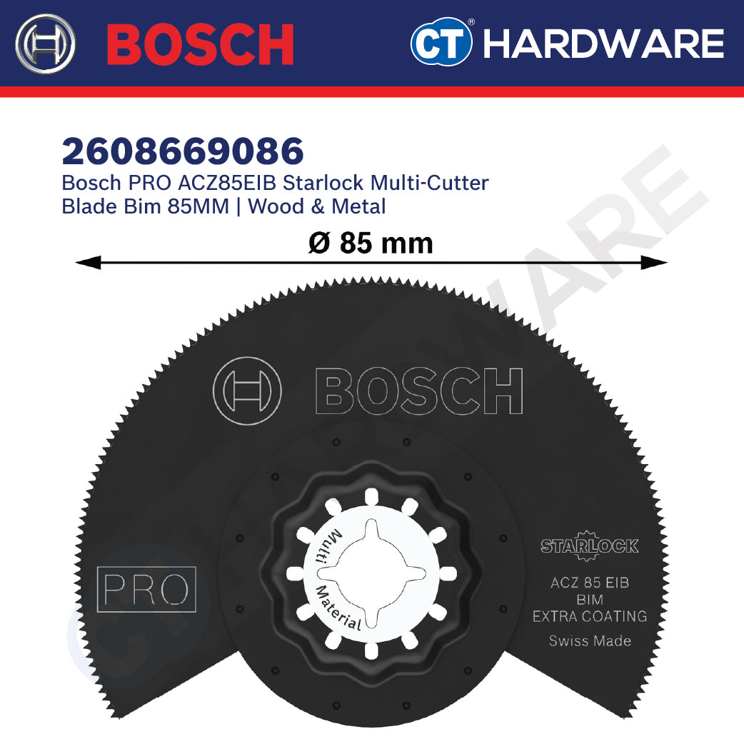 Bosch 2608669086 PRO ACZ85EIB Starlock Multi-Cutter Blade Bim 85MM, Wood, Metal, Plastic, Vinyl, PVC, Coated Boards