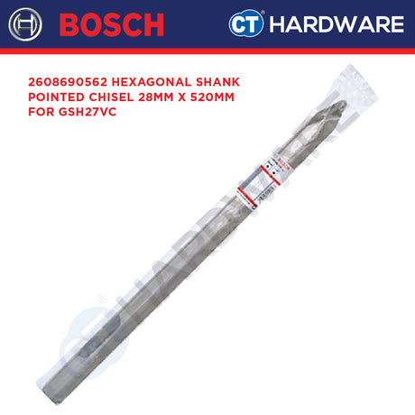 Bosch PRO 2608690562 HEX 28 Pointed Chisel 28mm x 520mm