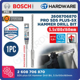 BOSCH PRO SDS Plus-5X Hammer Drill Bit Size 5mm to 13mm for Rotary Hammer Accessories 4 Flutes Concrete Drill Bit - 1PC