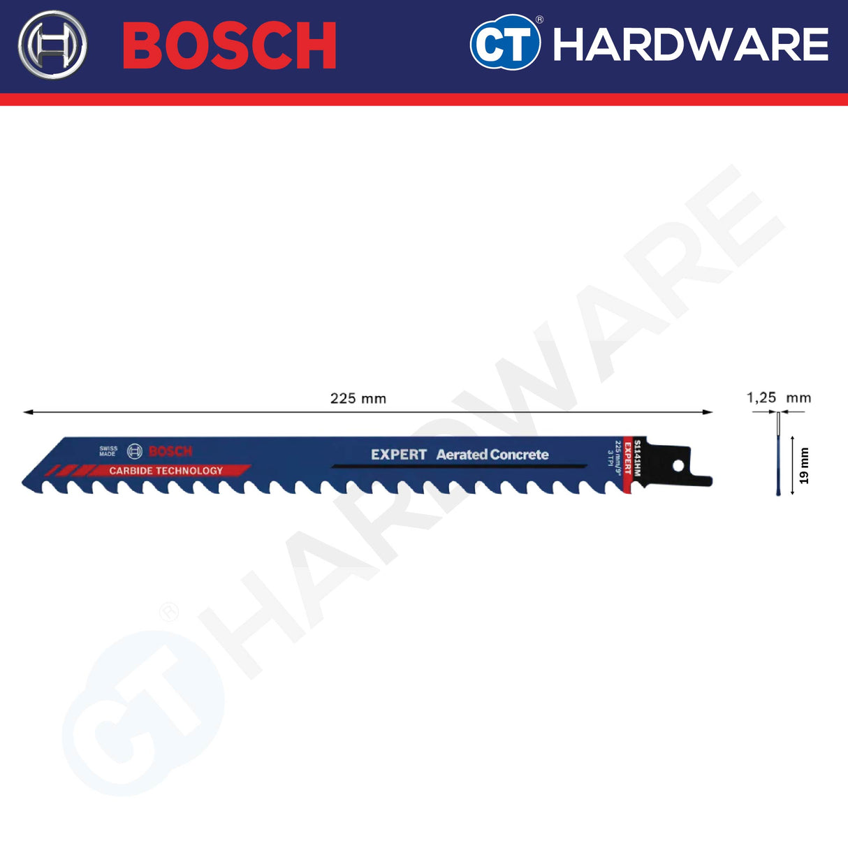 BOSCH 2608900408 (S1141HM) EXPERT AERATED CONCRETE RECIPROCATING SAW / SABRE SAW 9" CARBIDE TEETH FOR CONCRETE - 1PC