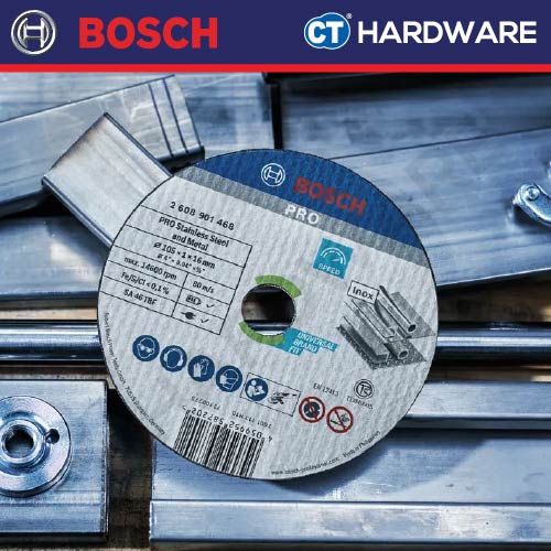 BOSCH 2608901468 CUTTING DISC 4" 105MM X 1MM X 16MM EXPERT FOR INOX (S/STEEL) - 1PC