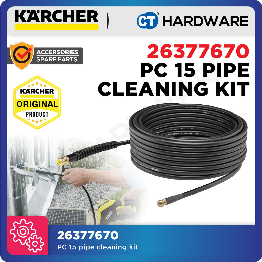 Karcher 26377670 PC 15, Pipe Cleaning Kit 15 Meter