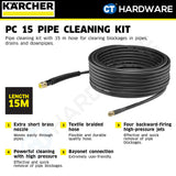Karcher 26377670 PC 15, Pipe Cleaning Kit 15 Meter