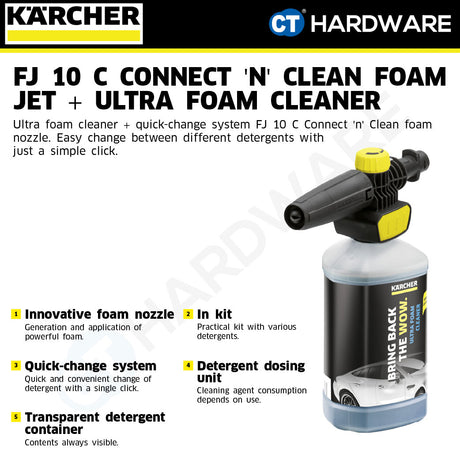 Karcher 26431430 FJ 10 C Connect 'n' Clean foam jet + Ultra Foam Cleaner