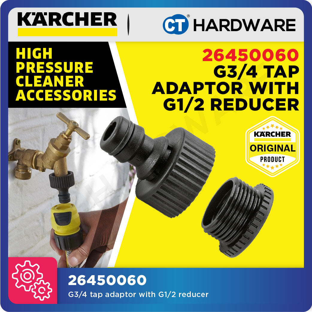 Karcher 26450060 G3/4 tap adaptor with G1/2 reducer