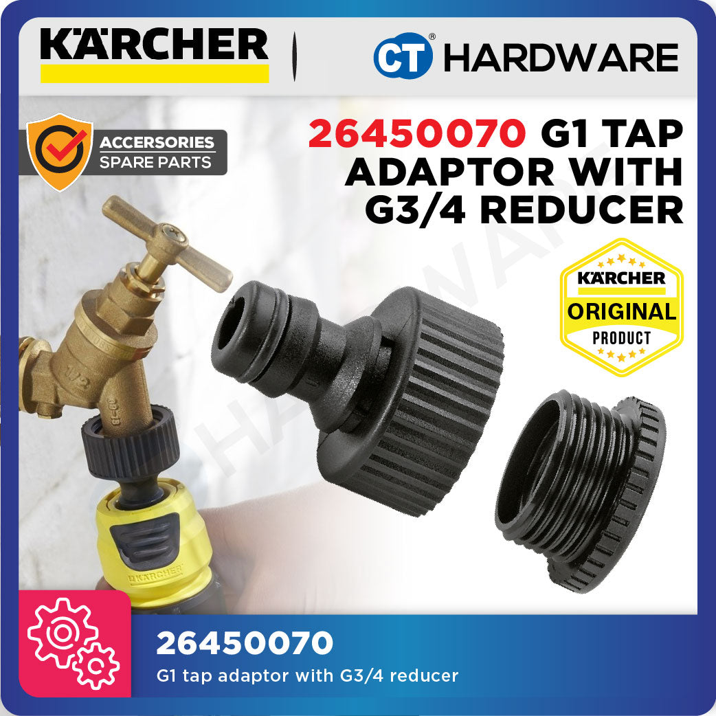 Karcher 26450070 G1 tap adaptor with G3/4 reducer