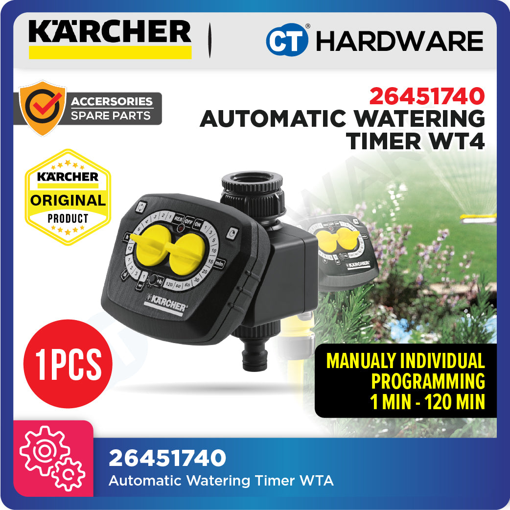 Karcher 26451740 Automatic Watering Timer WTA, Manualy Individual Programming 1 min-120 min