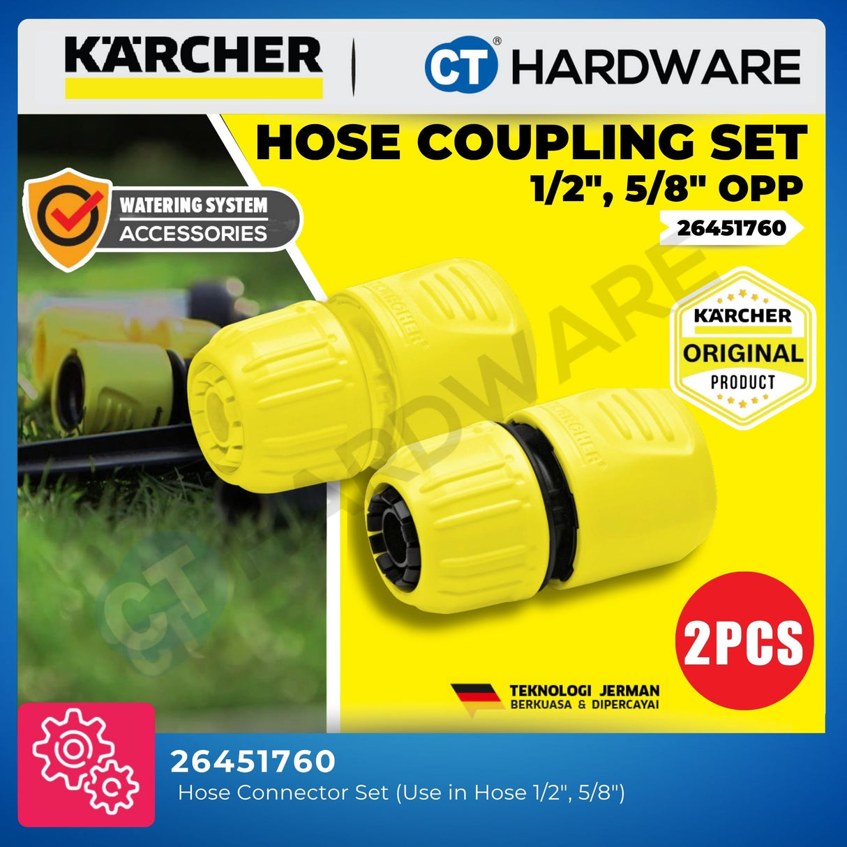 Karcher 26451760 Hose Coupling/Connector Set 1/2 , 5/8