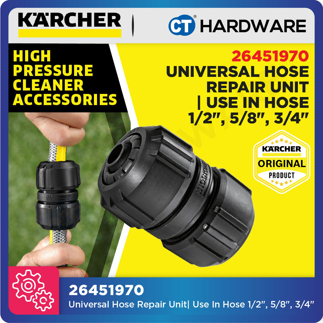 Karcher 26451970 Universal Hose Repair Unit, Hose Mender Use In Hose 1/2", 5/8", 3/4"