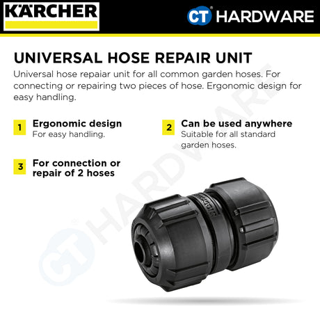 Karcher 26451970 Universal Hose Repair Unit, Hose Mender Use In Hose 1/2", 5/8", 3/4"