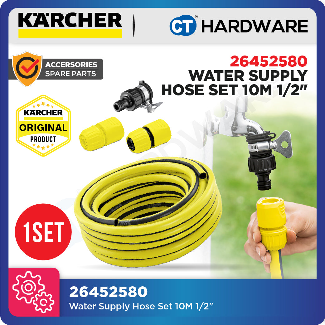 Karcher 26452580 Water Supply Hose Set 10M 1/2", Pressure Washer, Garden Watering