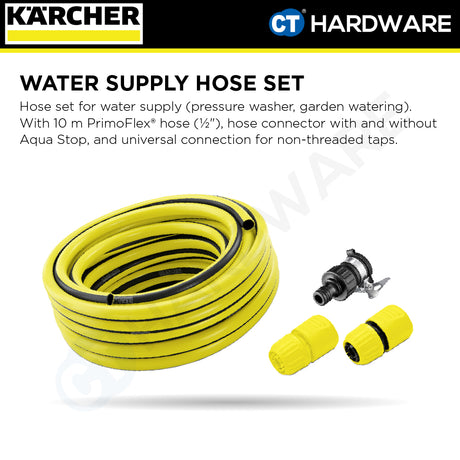 Karcher 26452580 Water Supply Hose Set 10M 1/2", Pressure Washer, Garden Watering