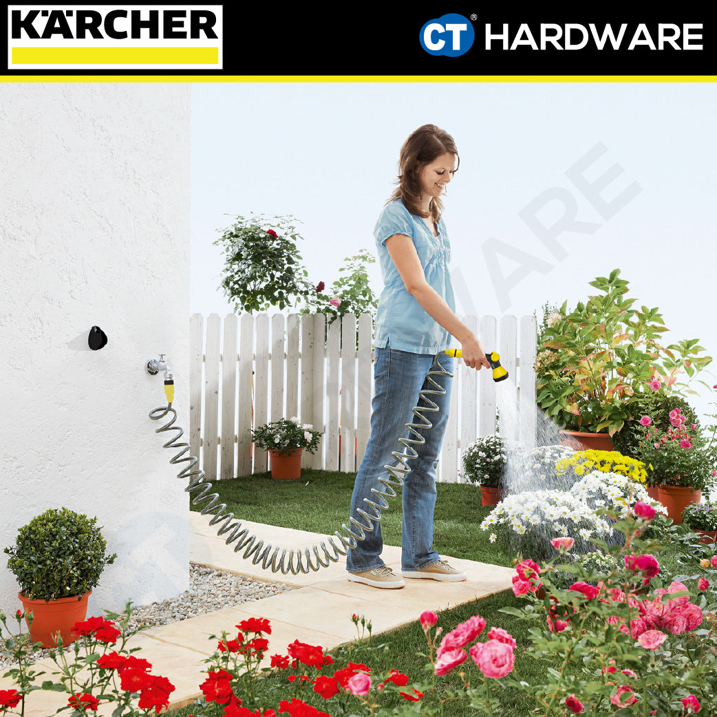 Karcher 26451780 Spiral Hose Come With 1x Multifunctional Spray & Wall Bracket