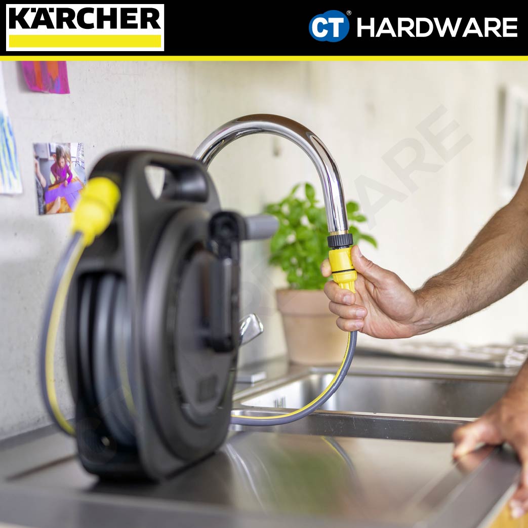 KARCHER 26453880 HBX2.10 COMPACT HOSE REEL WITH 5/16" X 10 METER WATERING SYSTEM HOSE FOR GARDEN [ 5 YEARS GUARANTEE ]