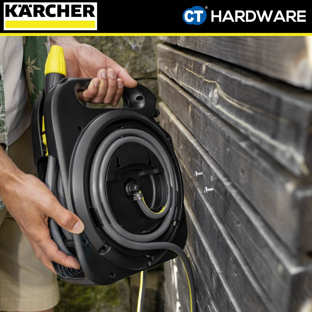 KARCHER 26453880 HBX2.10 COMPACT HOSE REEL WITH 5/16" X 10 METER WATERING SYSTEM HOSE FOR GARDEN [ 5 YEARS GUARANTEE ]
