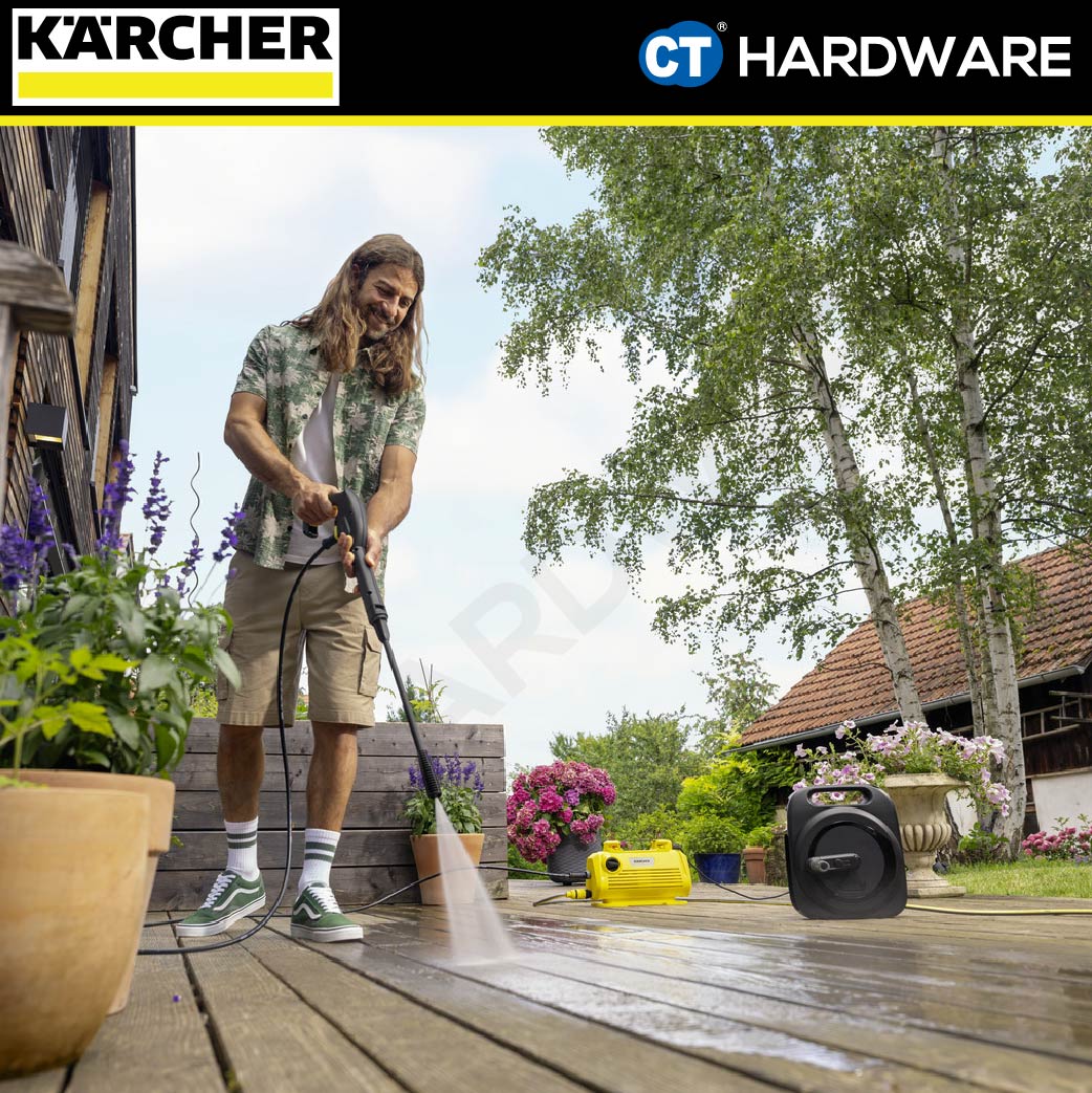 KARCHER 26453880 HBX2.10 COMPACT HOSE REEL WITH 5/16" X 10 METER WATERING SYSTEM HOSE FOR GARDEN [ 5 YEARS GUARANTEE ]