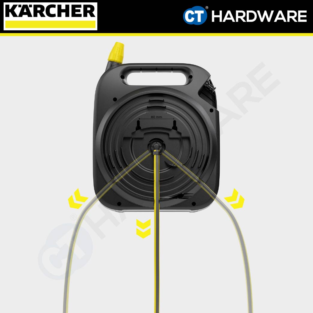 KARCHER 26453880 HBX2.10 COMPACT HOSE REEL WITH 5/16" X 10 METER WATERING SYSTEM HOSE FOR GARDEN [ 5 YEARS GUARANTEE ]