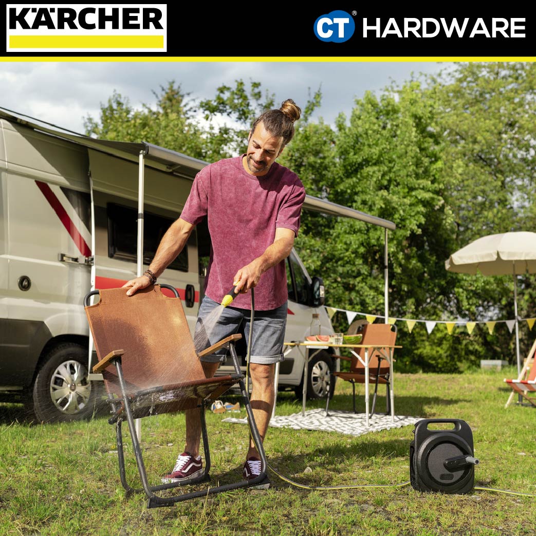 KARCHER 26453880 HBX2.10 COMPACT HOSE REEL WITH 5/16" X 10 METER WATERING SYSTEM HOSE FOR GARDEN [ 5 YEARS GUARANTEE ]