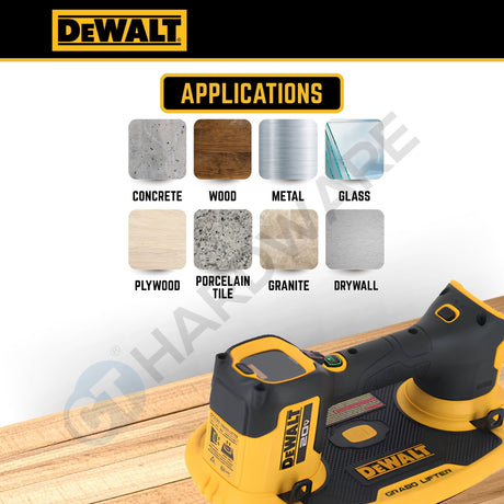 DEWALT DCE592B 20V MAX Cordless GRABO Vacuum Lifter with DCB183 2.0Ah Battery & DCB1104 Charger