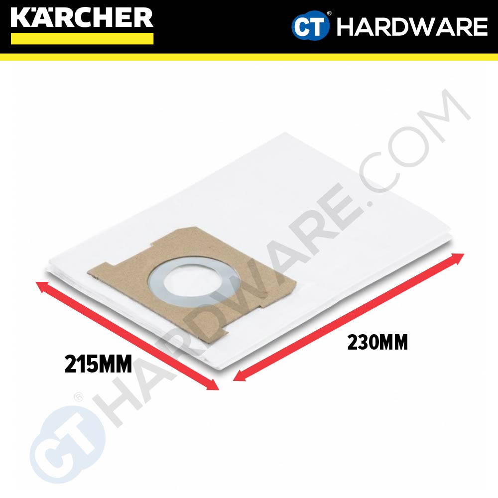 KARCHER 28630140 PAPER FILTER BAG FOR WD1 / MV1 VACUUM CLEANER