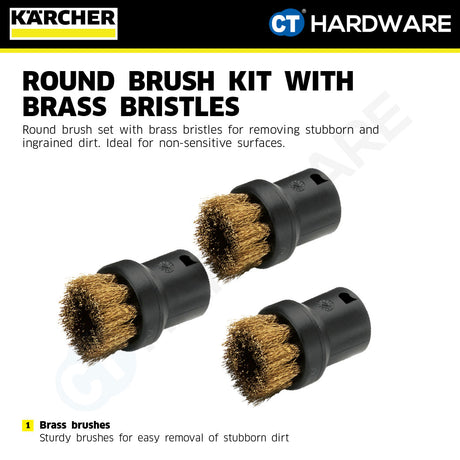 Karcher 28630610 Round brush kit with brass bristles