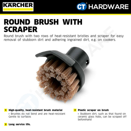 Karcher 28631400 Round Brush with Dirt Scraper