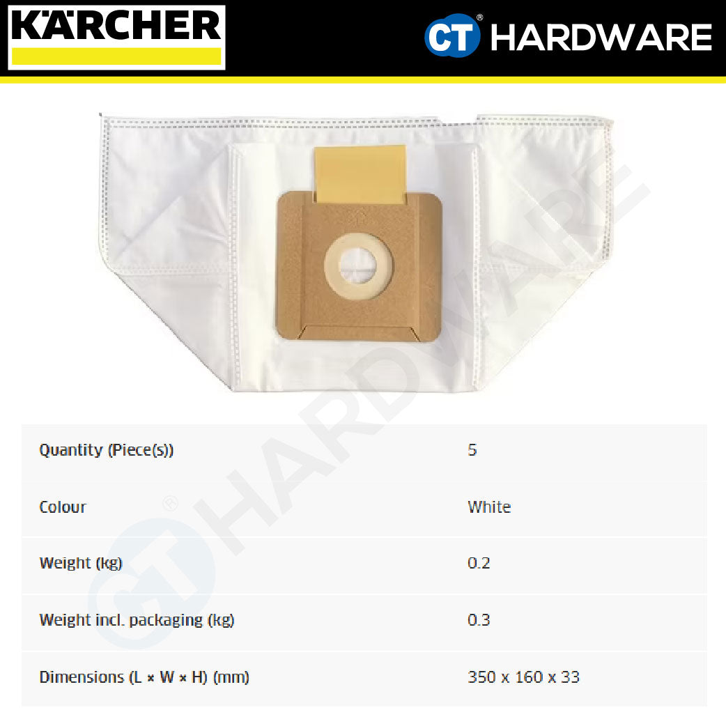 Karcher 28632360 Fleece filter bag suitable for VC 2 Vacuum Cleaner