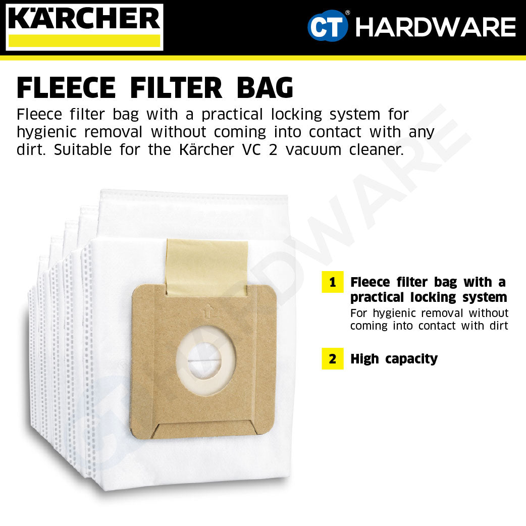 Karcher 28632360 Fleece filter bag suitable for VC 2 Vacuum Cleaner