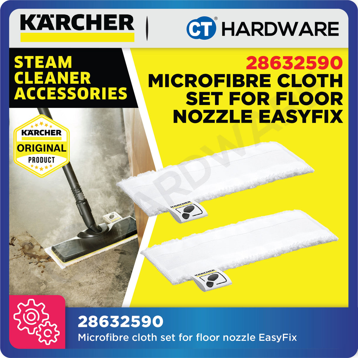 Karcher Microfibre Cloth Set with Garment Steamer for SC Series Steam Cleaner | 28632590 + 28633320 | Offer Set