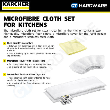 Karcher 28632650 Microfibre Cloth Set For Kitchens
