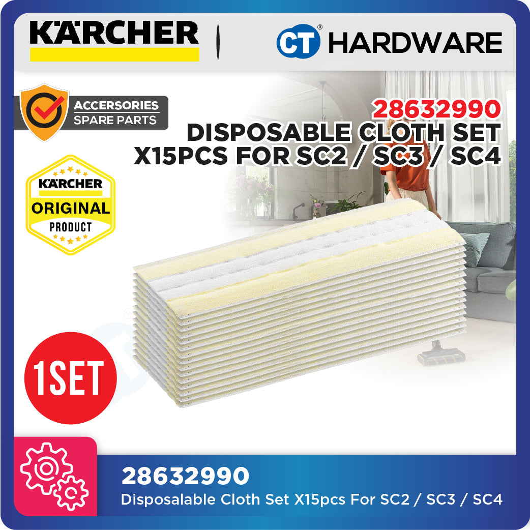 Karcher 28632990 EasyFix Disposable Cloth Set  for SC Series Steam Cleaner