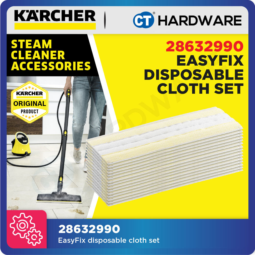 Karcher EasyFix Disposable Cloth Set with Garment Steamer for SC Series Steam Cleaner | 28632990 + 28633320 | Offer Set