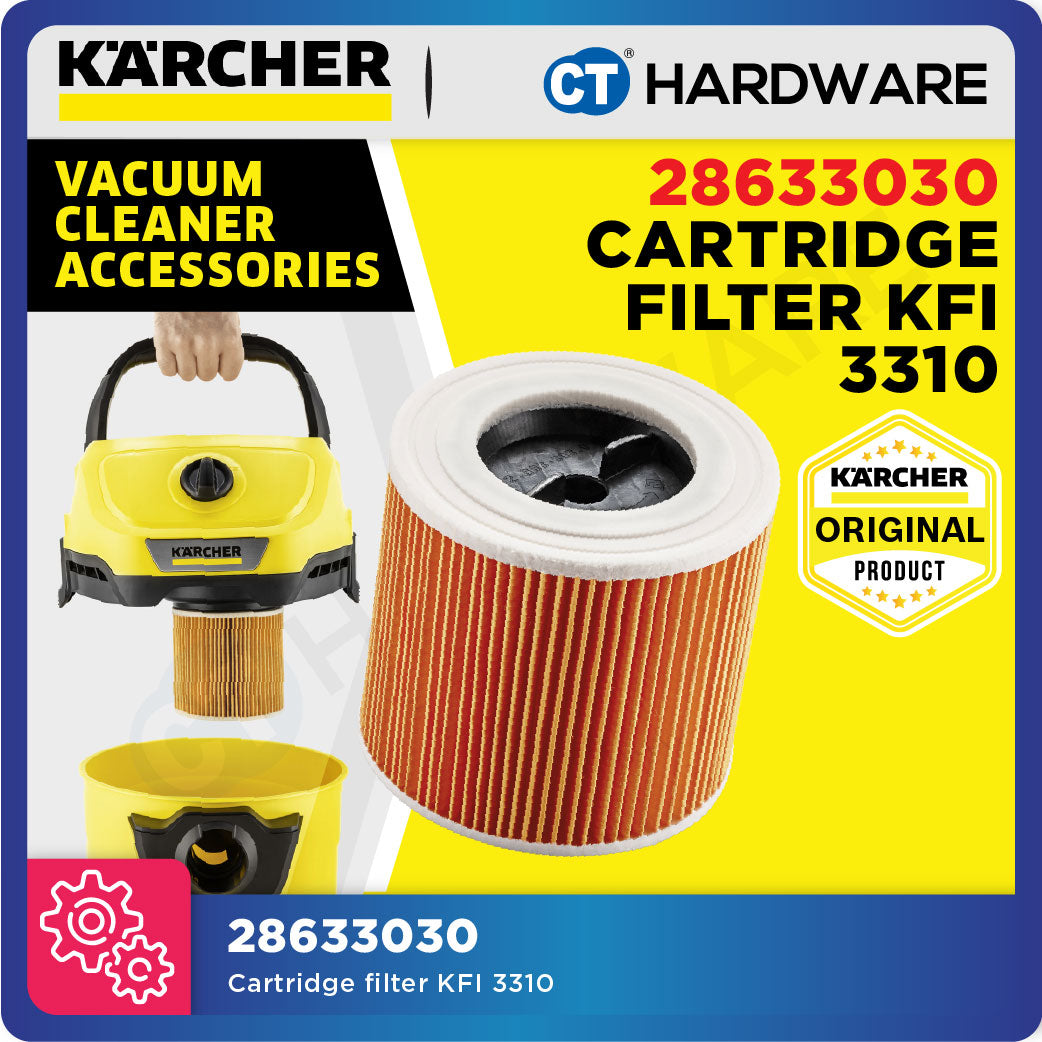 Karcher 28633030 One-Piece Cartridge Filter for WD Series Vacuum Cleaner & Carpet Cleaner
