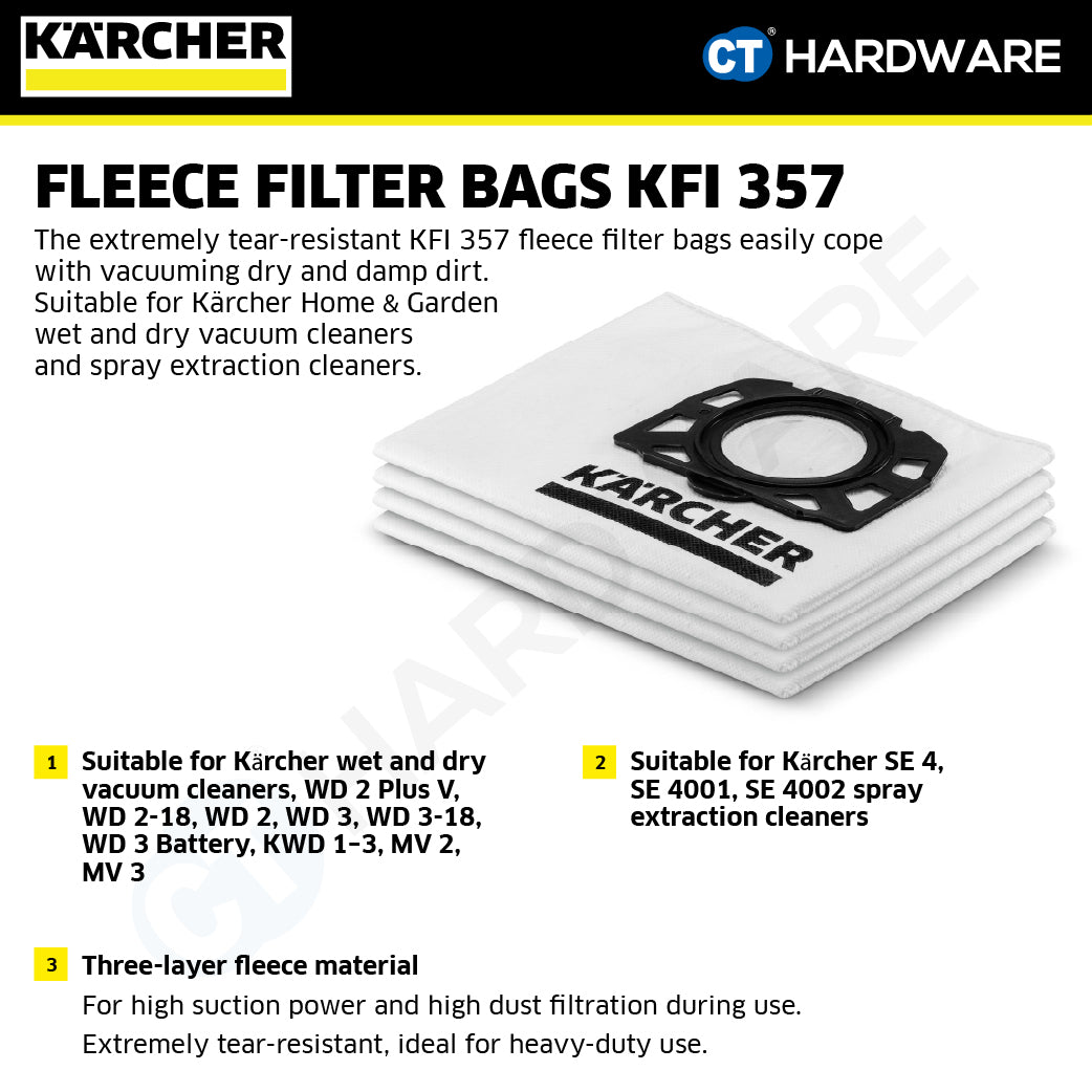 Karcher 28633140 Fleece filter bags KFI 357