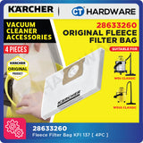 Karcher 28633260 Original Fleece Filter Bags KFI 137 for WD1 Series Vacuum Cleaner