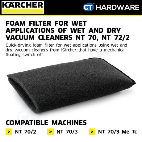 Karcher 28890830 Foam Filter for Wet Applications