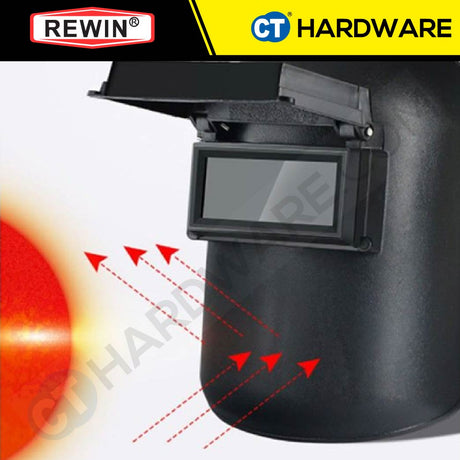 REWIN WGB302 WELDING HEAD SHIELD MASK BLACK